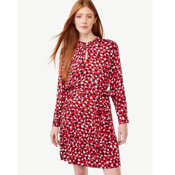 Free Assembly Red Dot Tiered Belted Mini Dress Size XS NWT - Picture 4 of 11